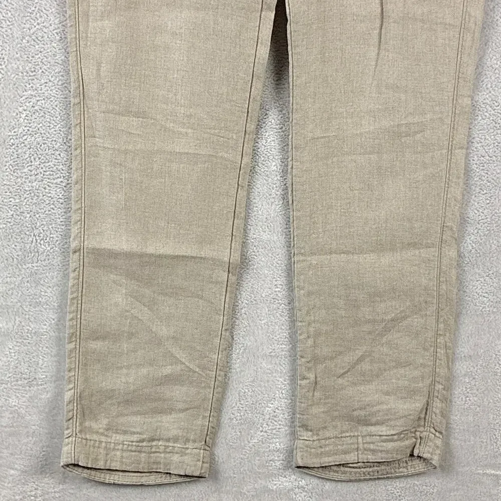 Abercrombie & Fitch Pants Men Size 29x32 (30x32) Beige Langdon Skinny 100% Linen